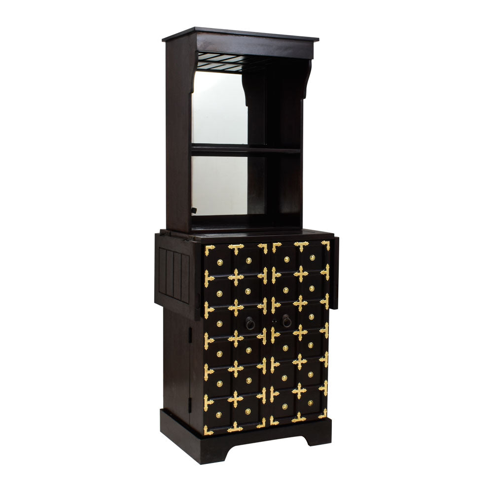 Nataly Sheesham Wood Brass Romeo Bar