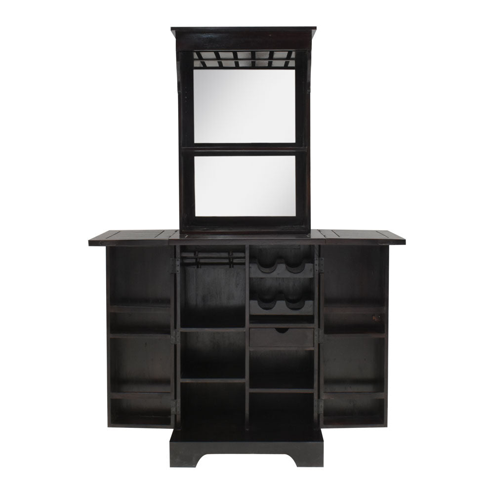 Nataly Sheesham Wood Brass Romeo Bar