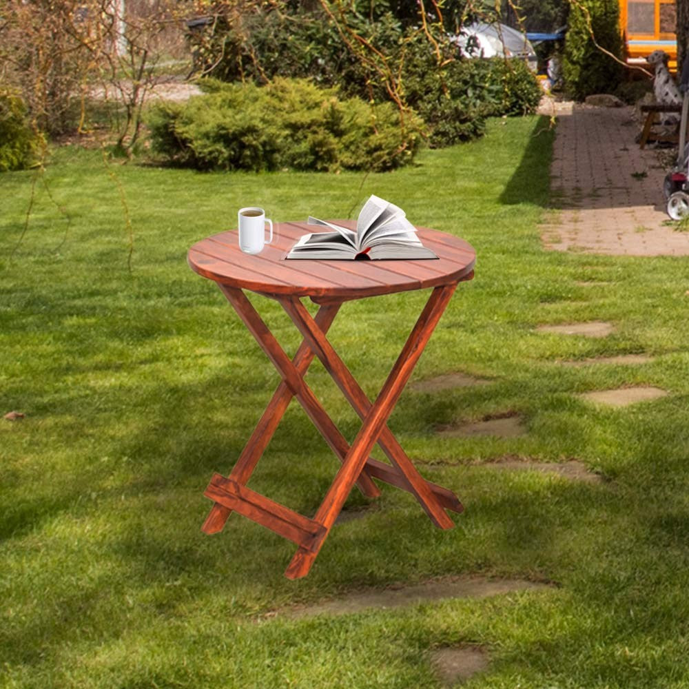 Lorelei Sheesham Wooden Folding Round Big Table