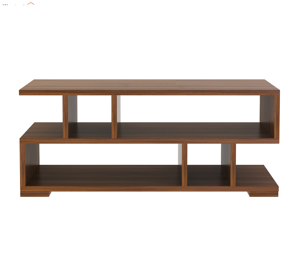 Alice Z Shaped Engineered Wood Coffee Table with Open Shelves