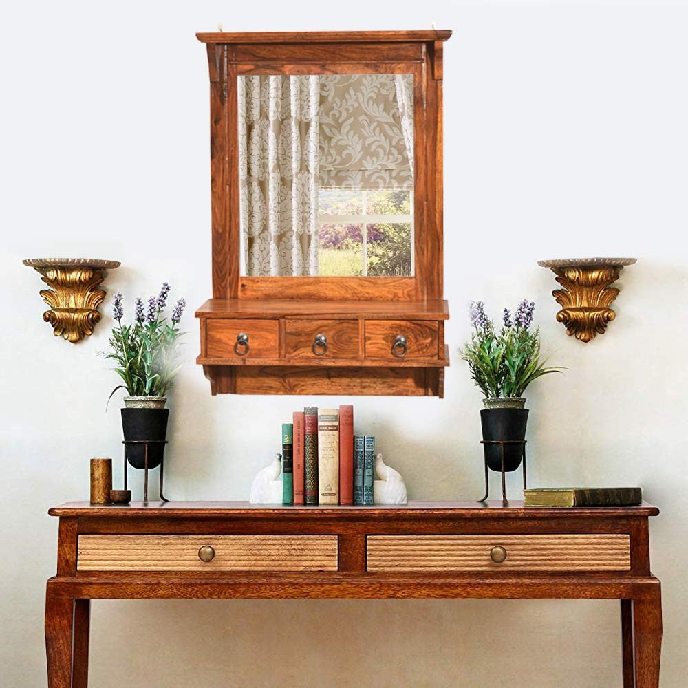 Arlet Wooden Lifestyle Dressing Mirror With 3 Storage Drawers