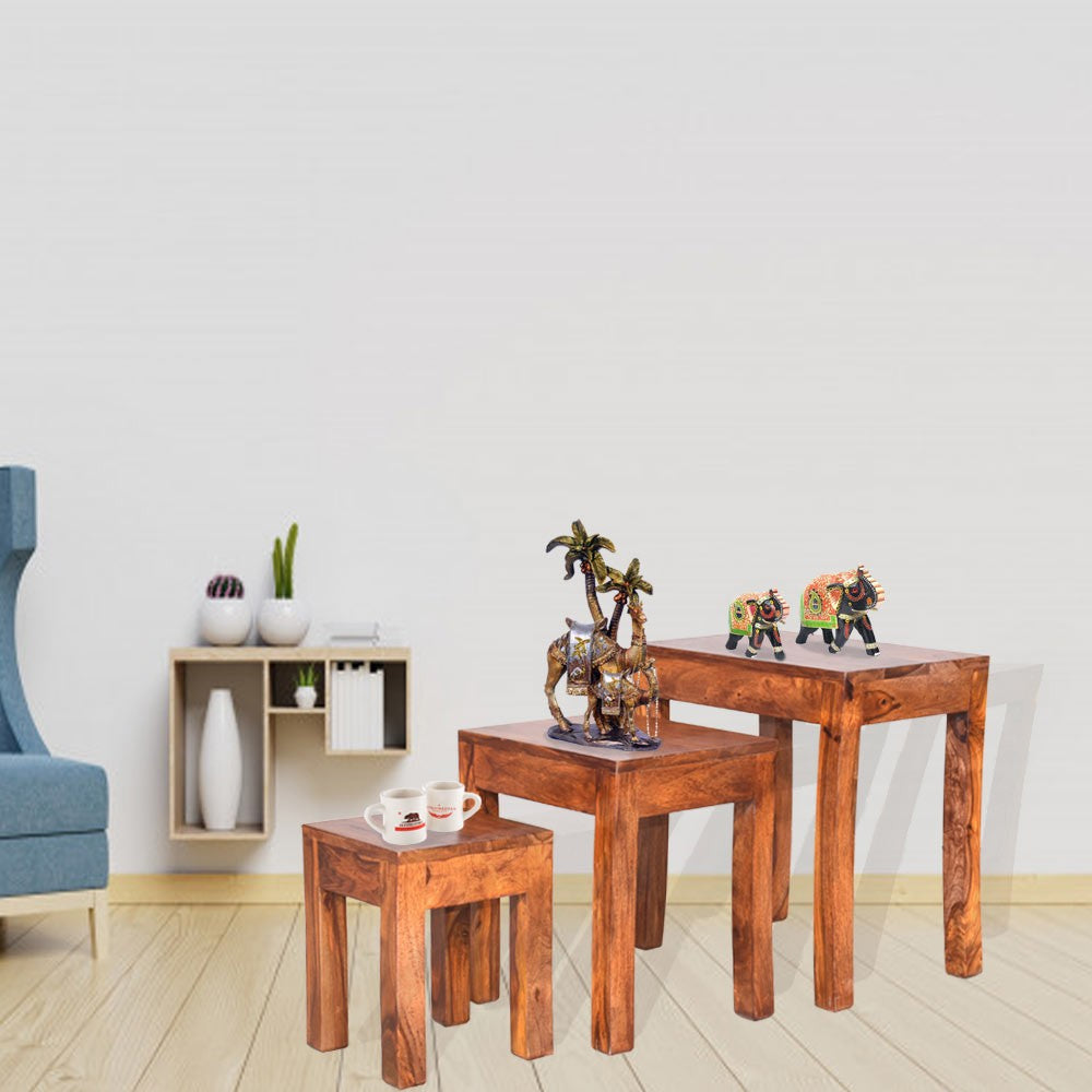 Winnie Wooden Cubex Stool Set of 3