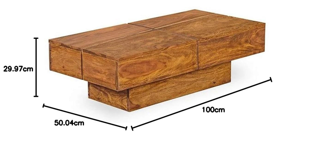 Maya Wooden Center Table for Living Room | Coffee Table for Home | Center Table