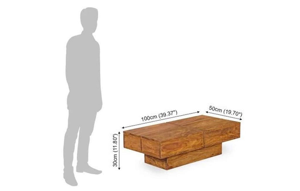 Maya Wooden Center Table for Living Room | Coffee Table for Home | Center Table
