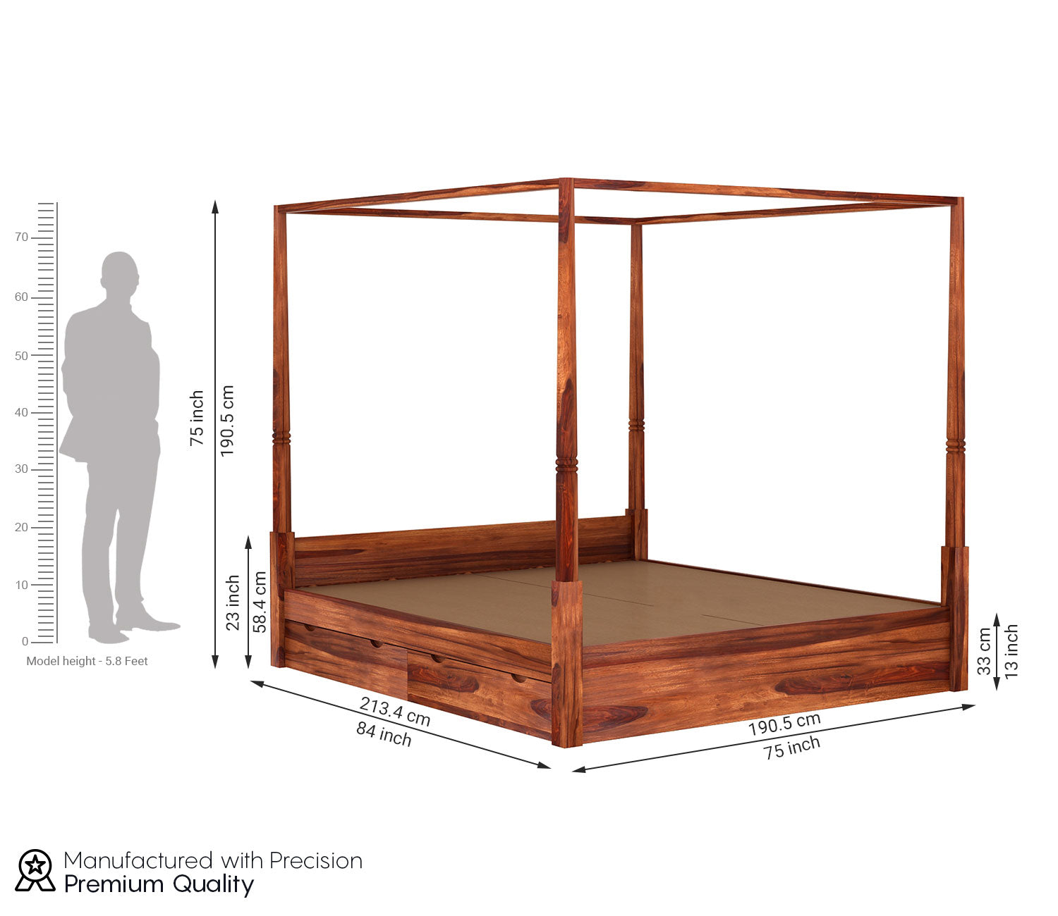 Gunner Poster Bed With Storage