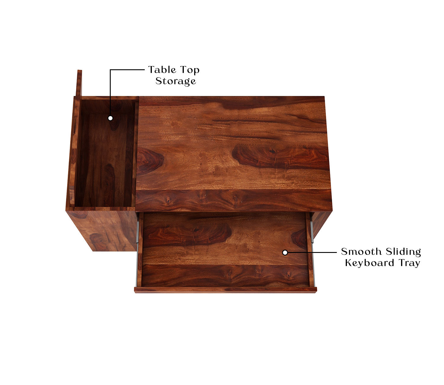 Victoria Study Table with Keyboard Tray and Side Storage