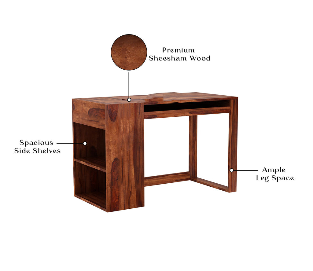 Victoria Study Table with Keyboard Tray and Side Storage
