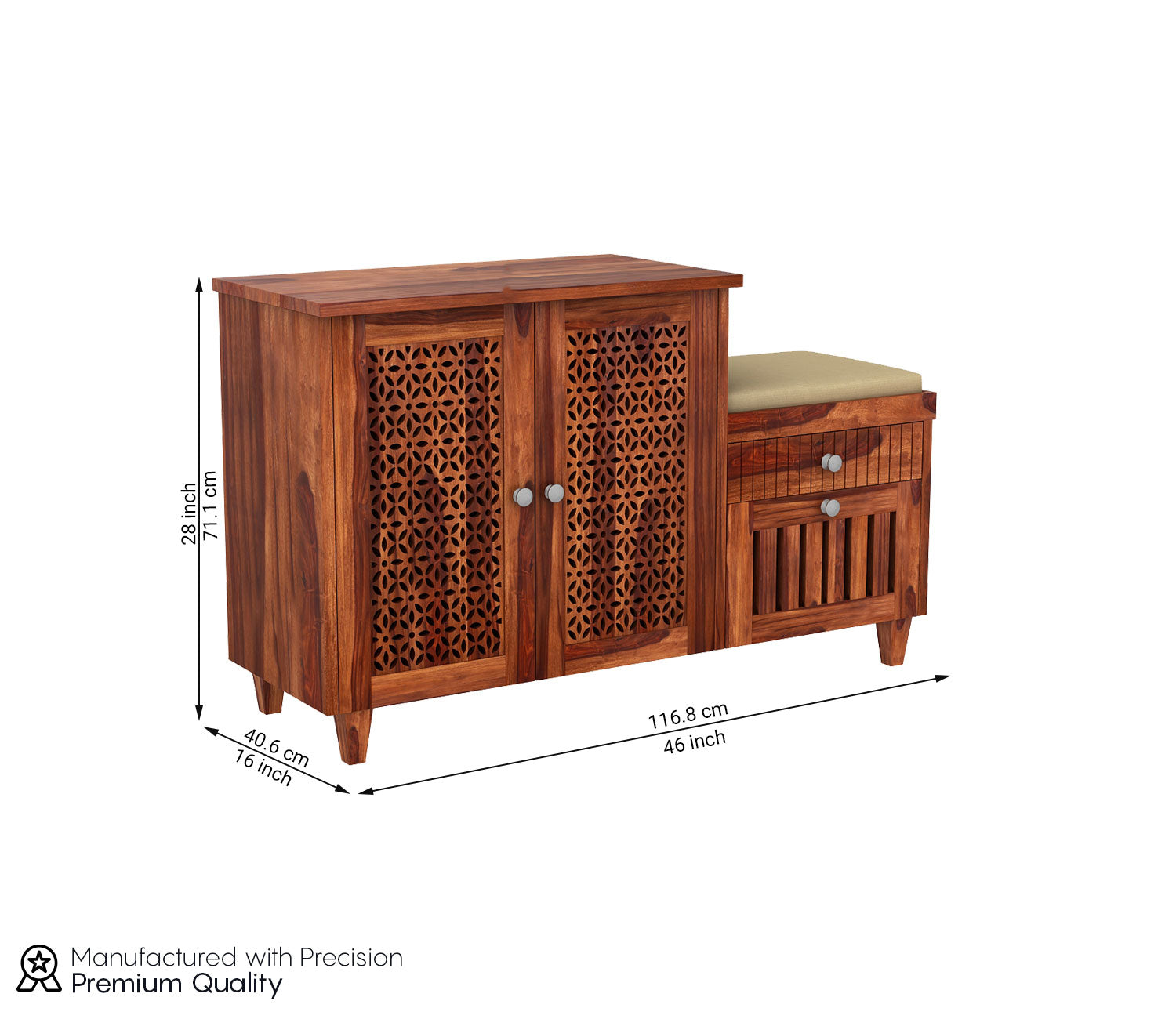 Preston Shoe Rack with Seat and Storage Drawers