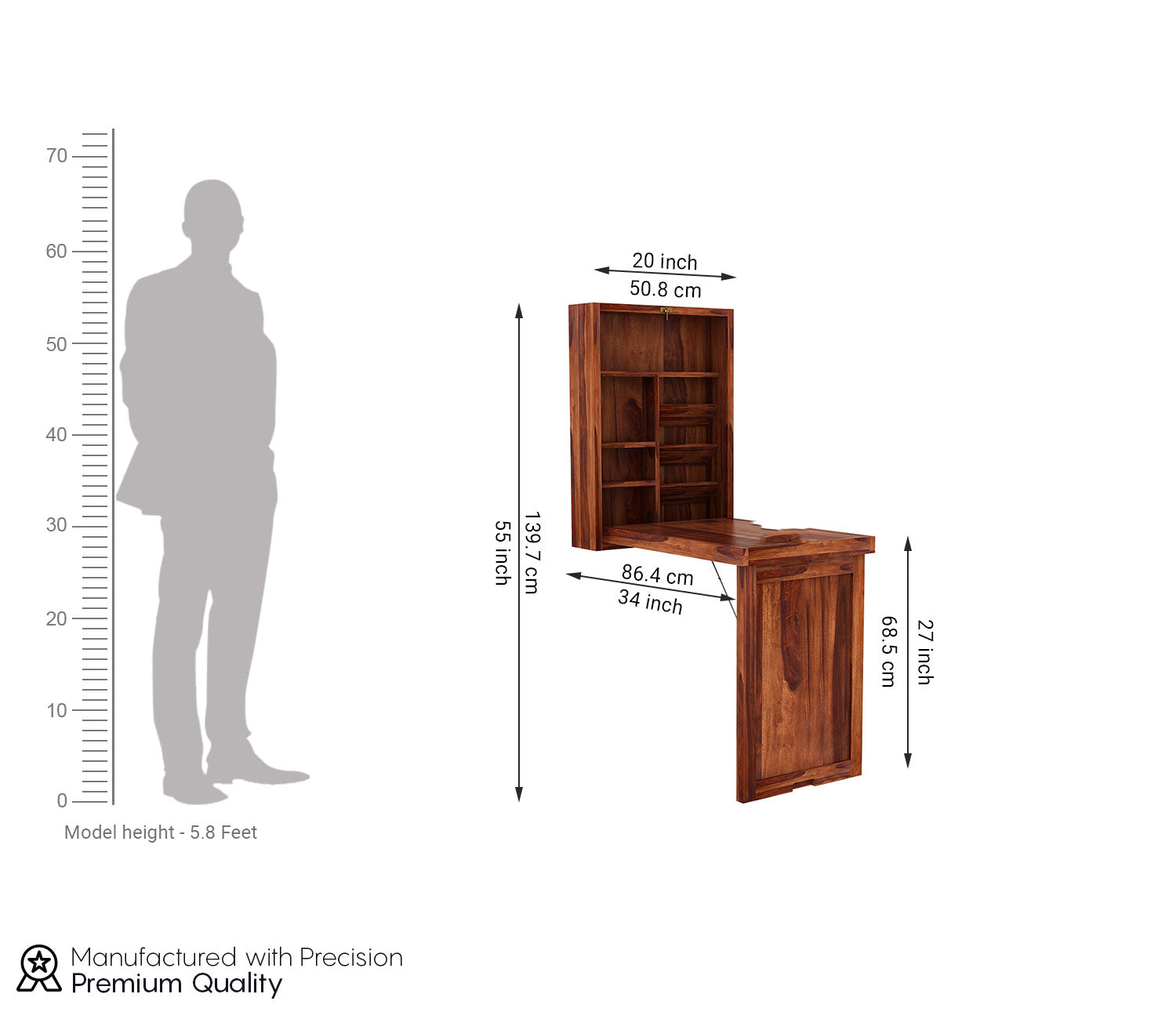 Grace Foldable Wall Mounted Table with Storage