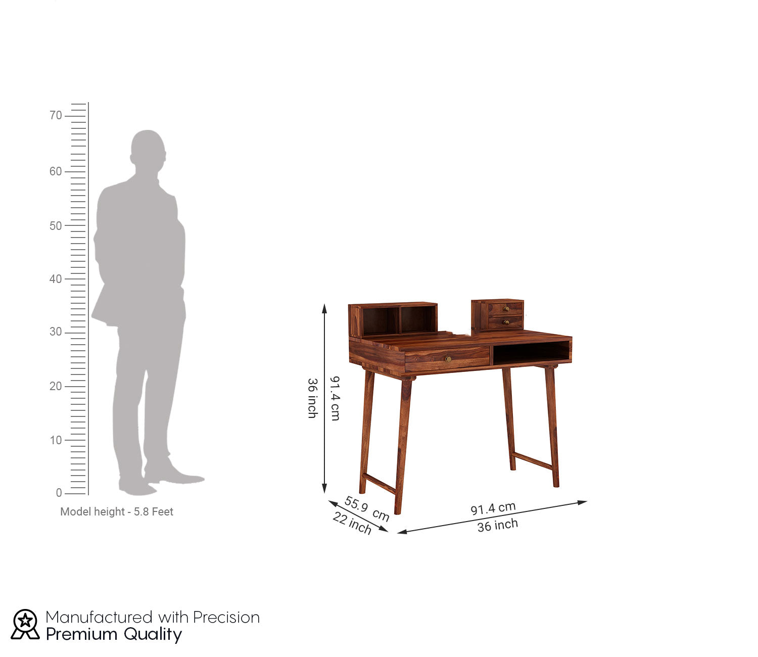 Eliana Study Table with Table-Top Storage