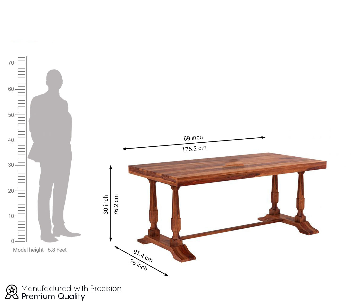 Honeybun 6 Seater Dining Table