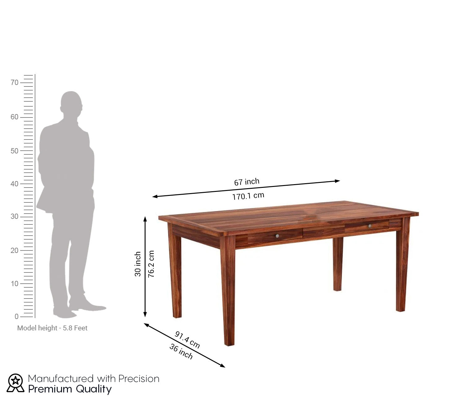 Mcbeth - Trois 6 Seater without Cushion Dining Set