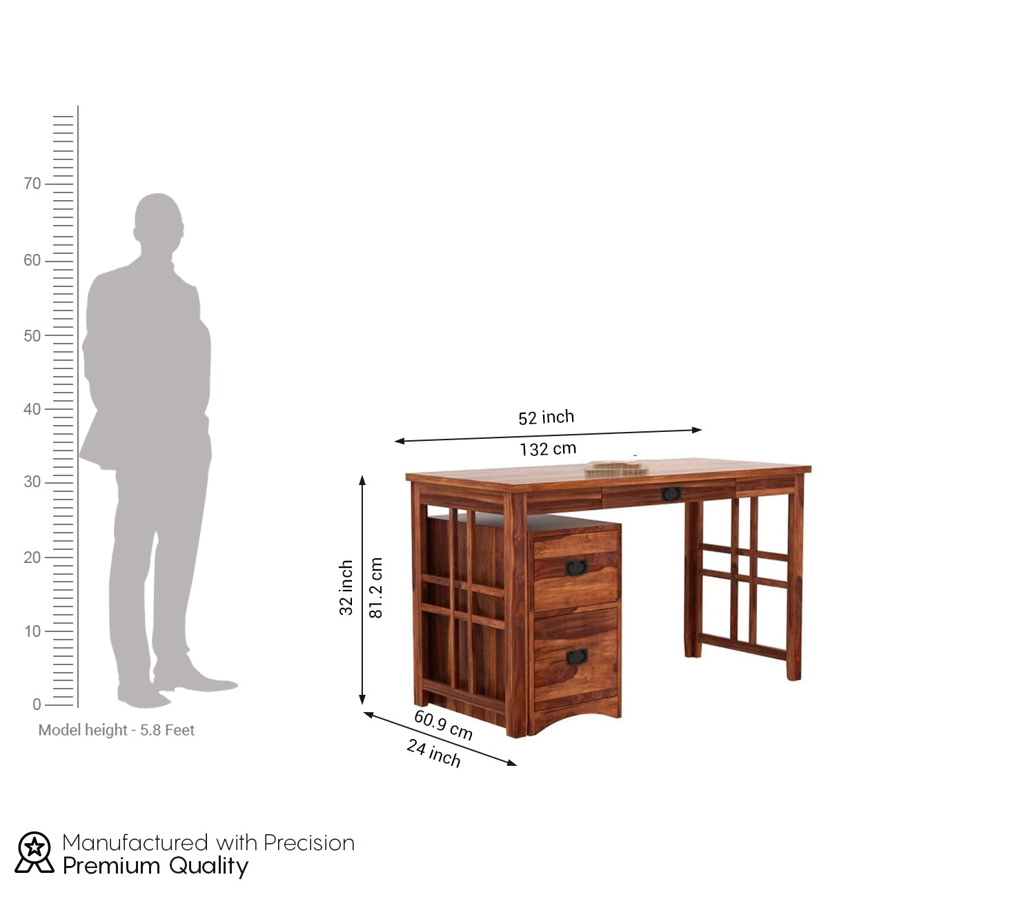 Ellie Computer Table With Keyboard Tray and Drawer Storage