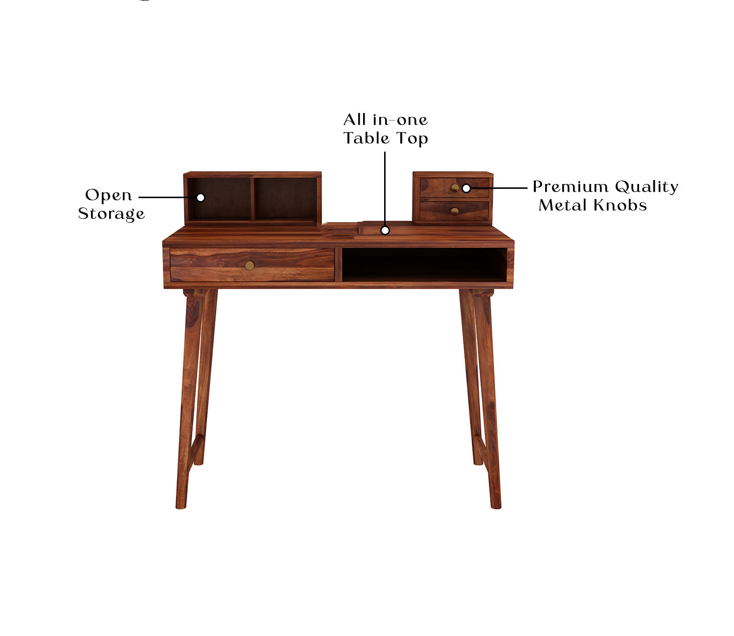 Eliana Study Table with Table-Top Storage