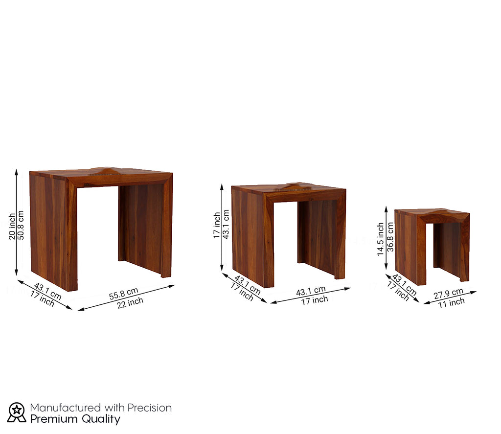 Axel Sheesham Wood Nest of Tables