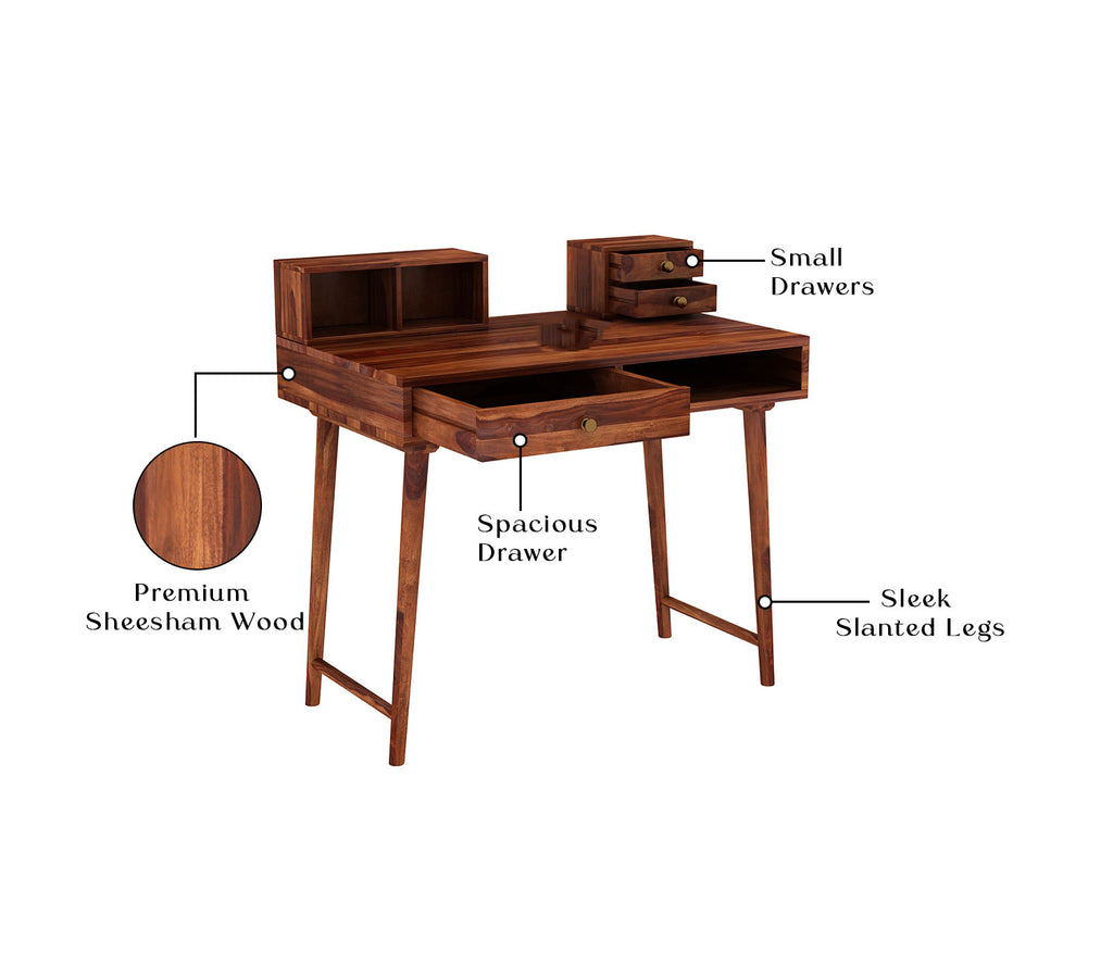Eliana Study Table with Table-Top Storage