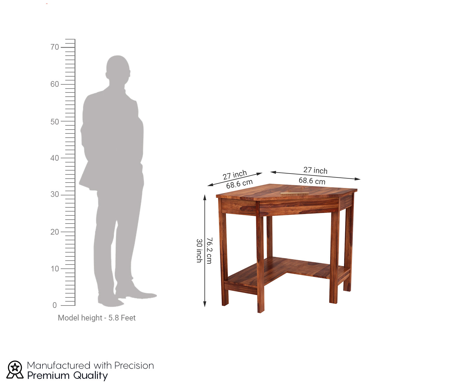 Hazel Sheesham Wood Study Table