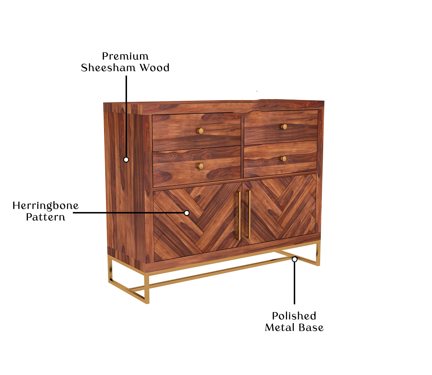 Colson 4-Drawer Wooden Chest Of Drawers