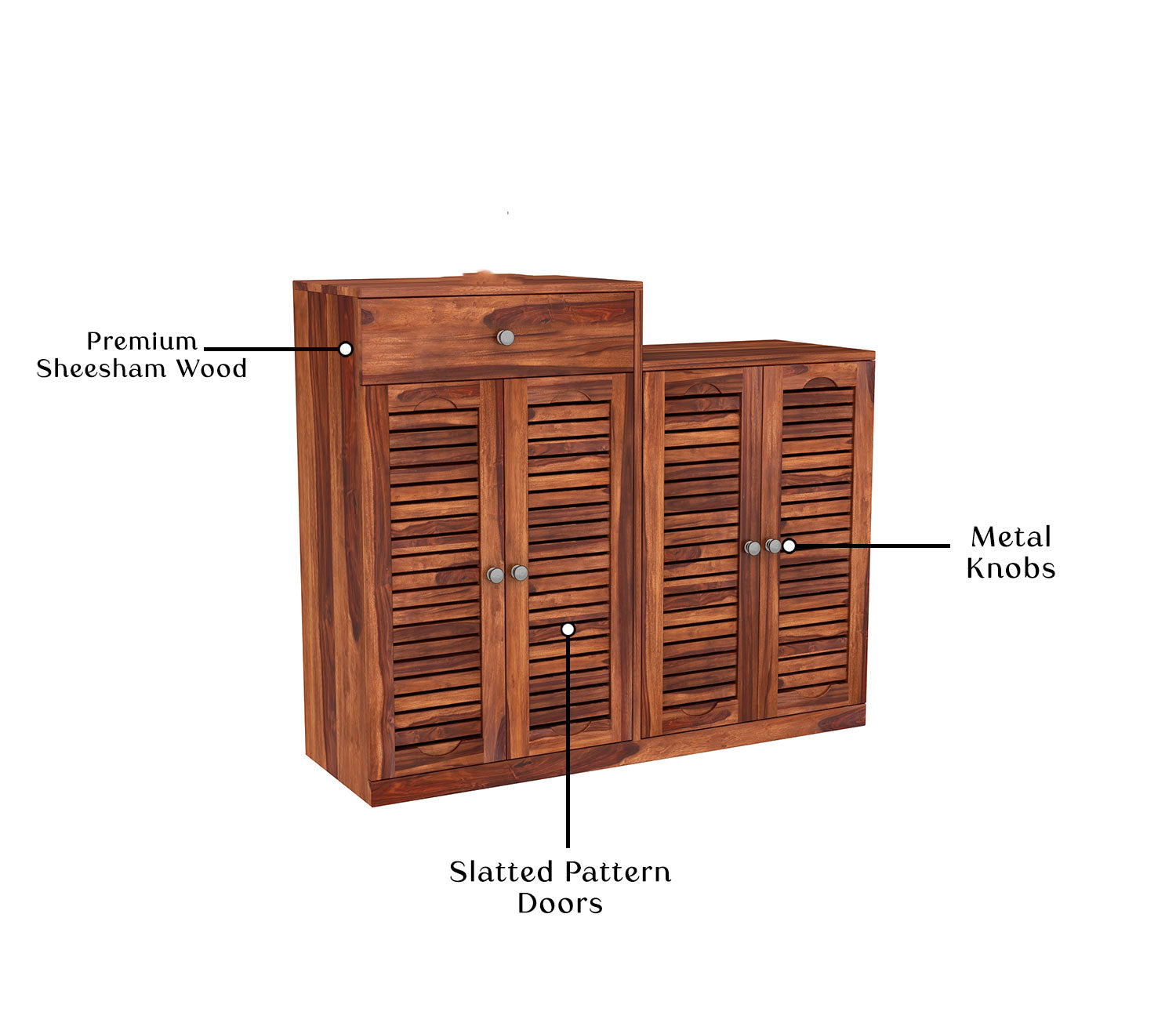 Atticus Sheesham Wood Shoe Rack