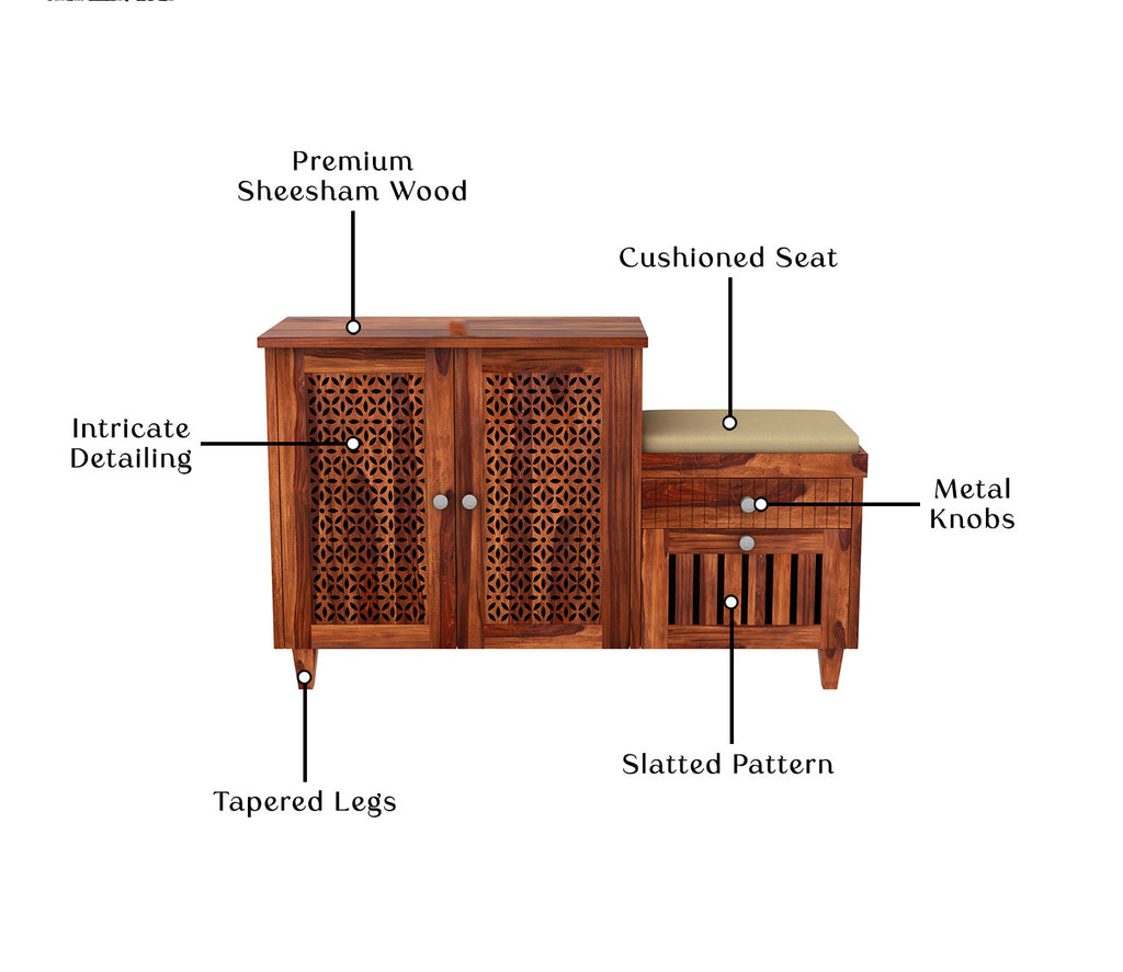 Preston Shoe Rack with Seat and Storage Drawers
