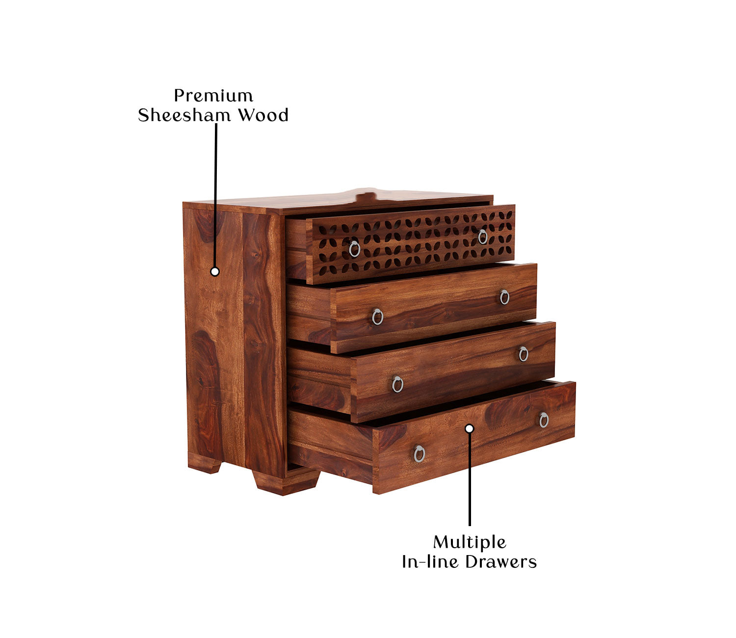 Damien 4-Drawer Wooden Chest Of Drawers