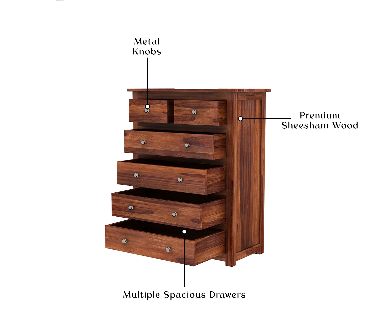 Colin 6-Drawer Wooden Chest Of Drawers