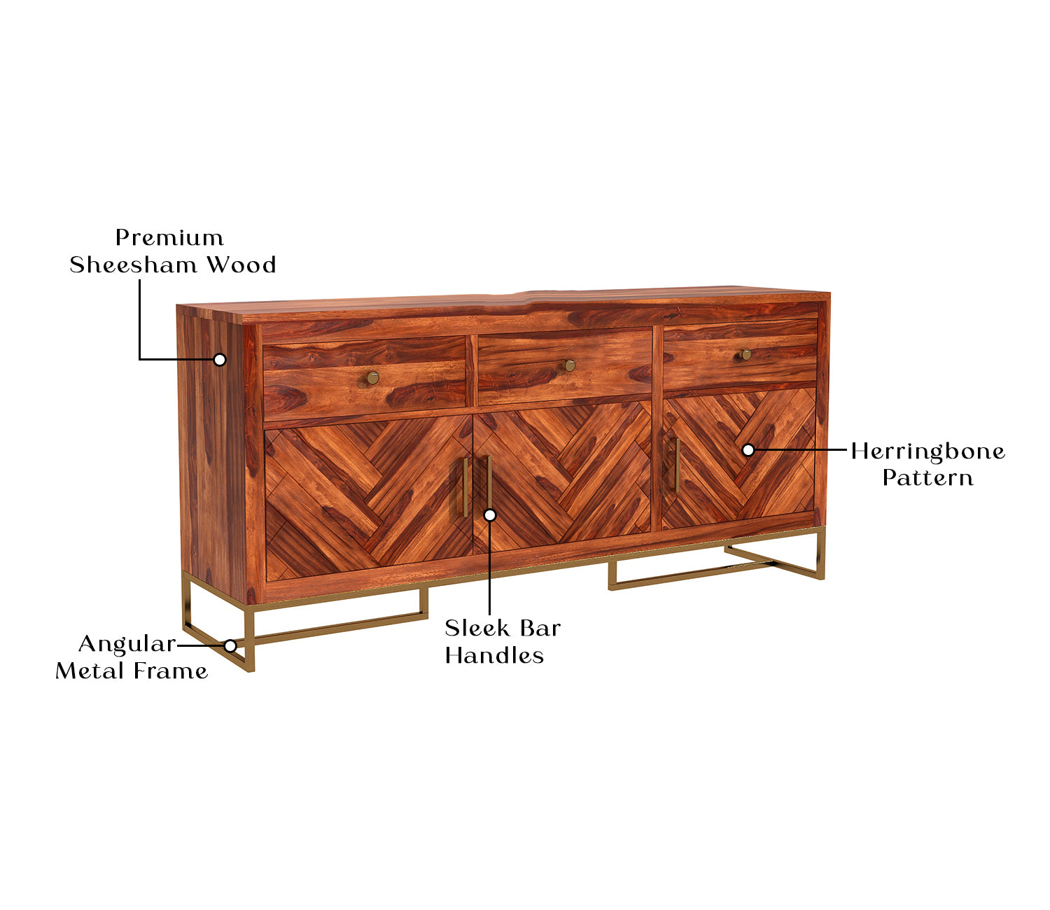 Zayn Sheesham Wood Cabinet and Sideboard