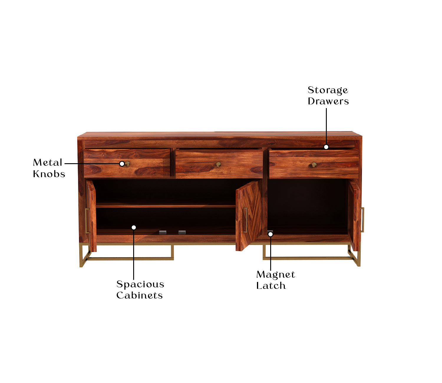 Zayn Sheesham Wood Cabinet and Sideboard