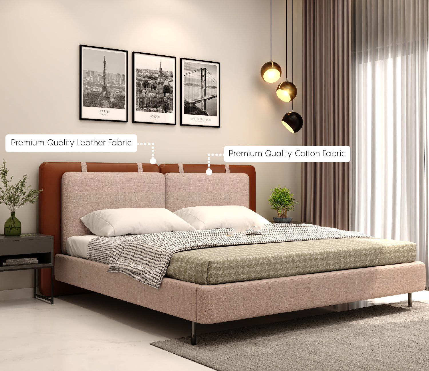 Raiden Fully Upholstered Bed Without Storage