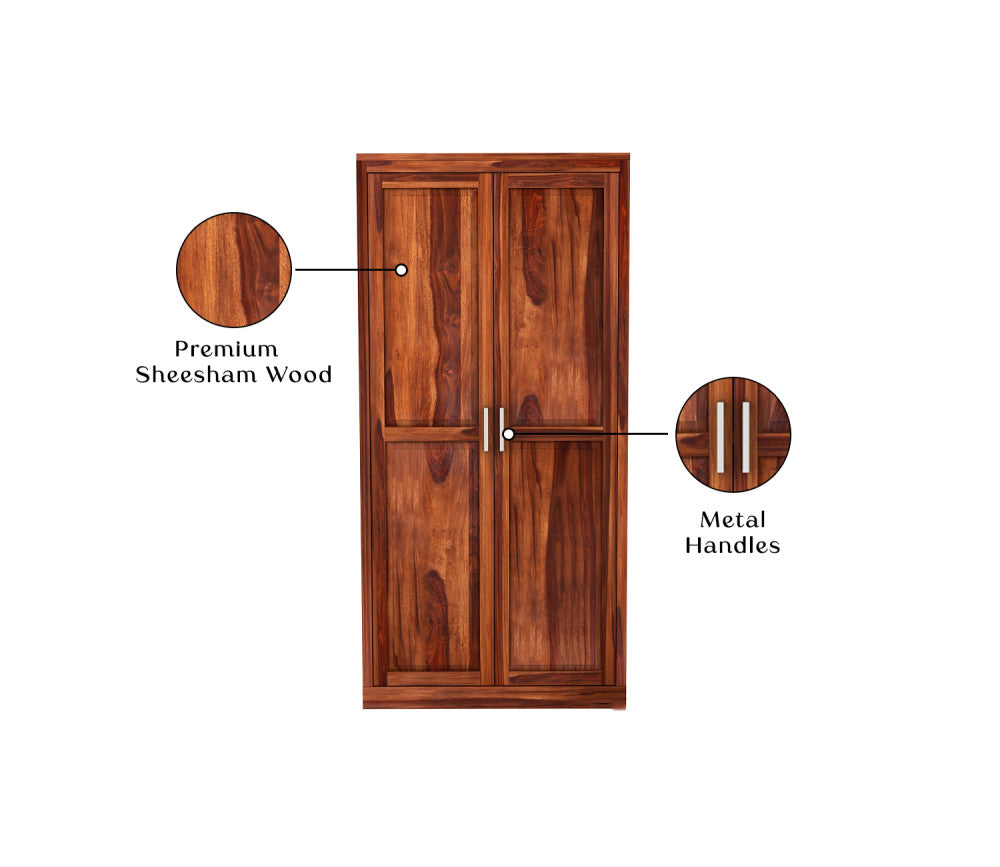 Gideon Solid Wood 2 Door Cupboard