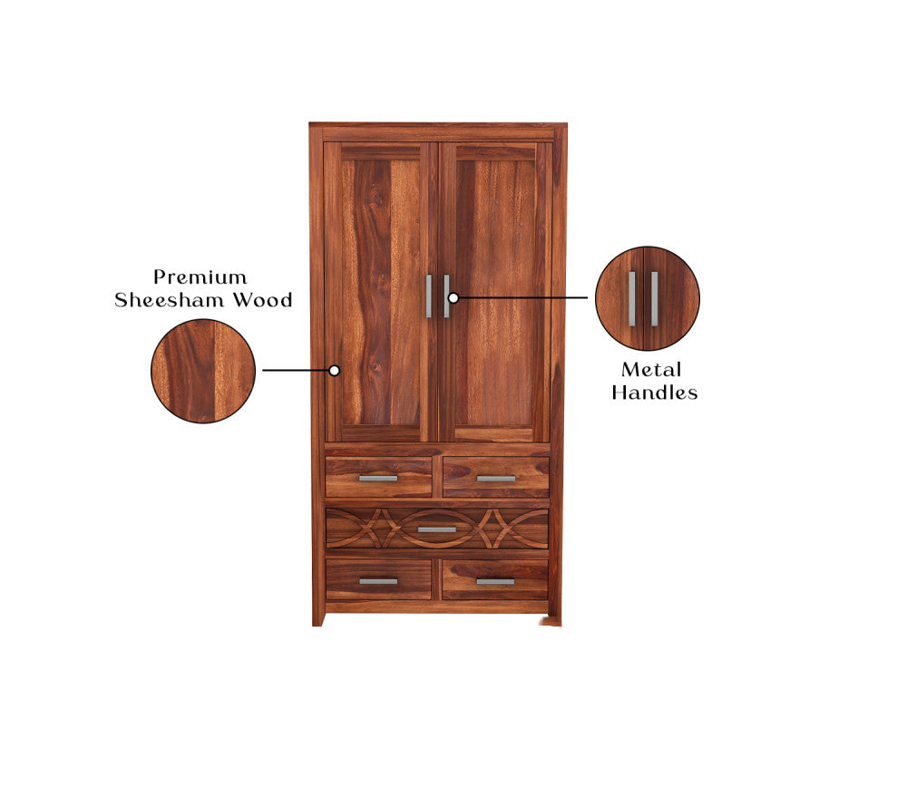 Colter Sheesham Wood 2 Door Wardrobe