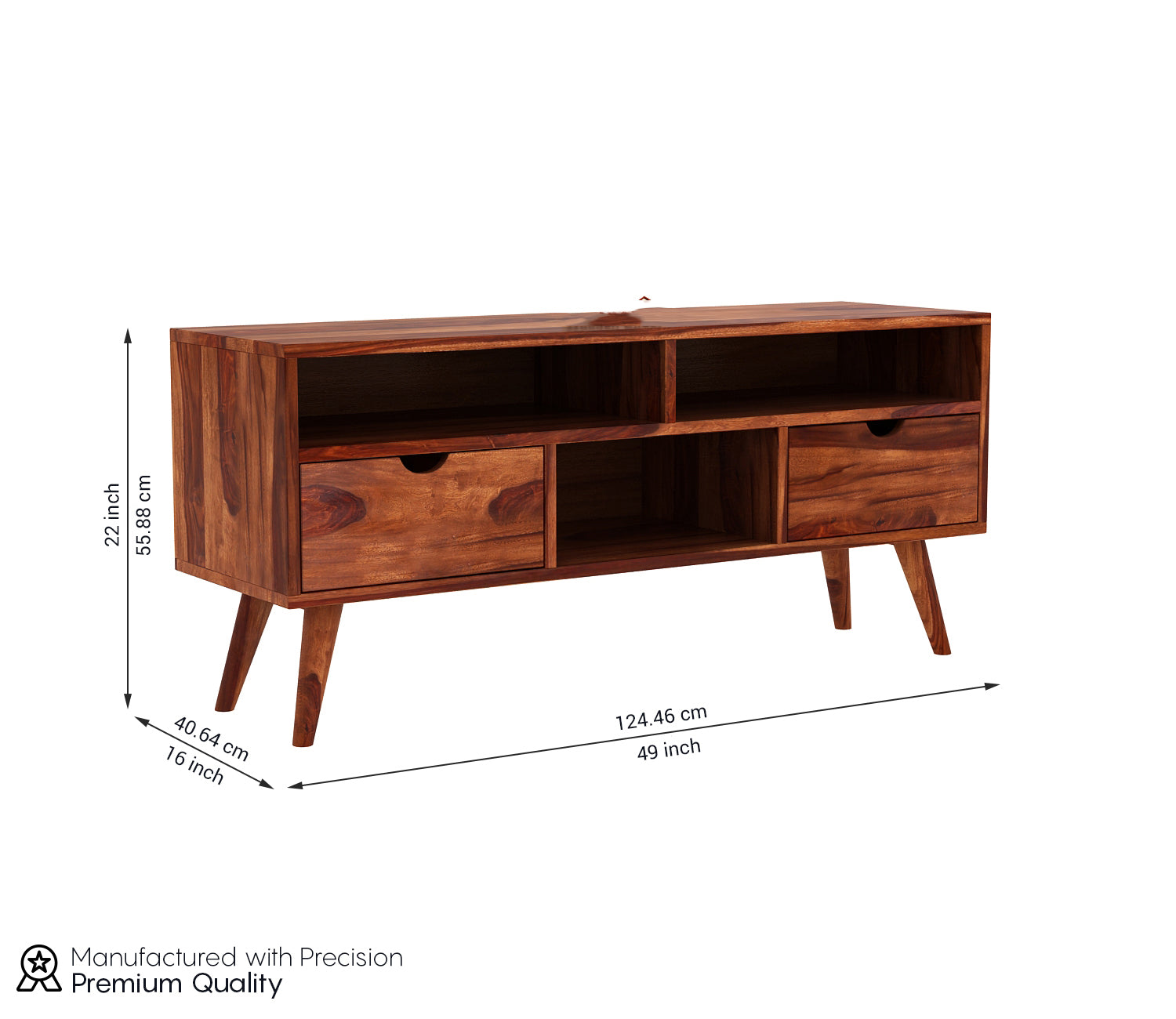 Jasiah Large Tv Unit with Two Pull Out Drawers and Shelves