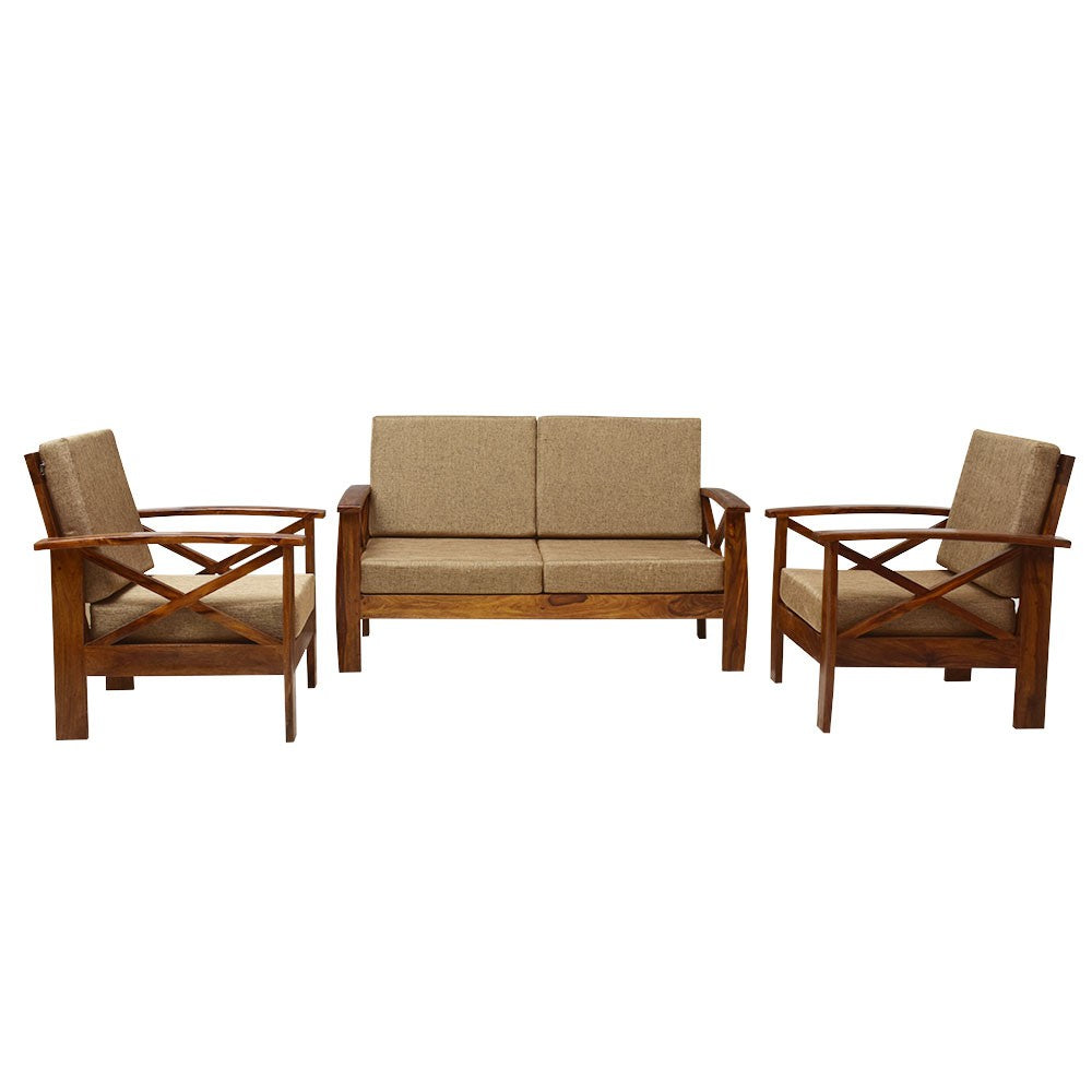 Laylah Sheesham Wood Cross Arm Sofa