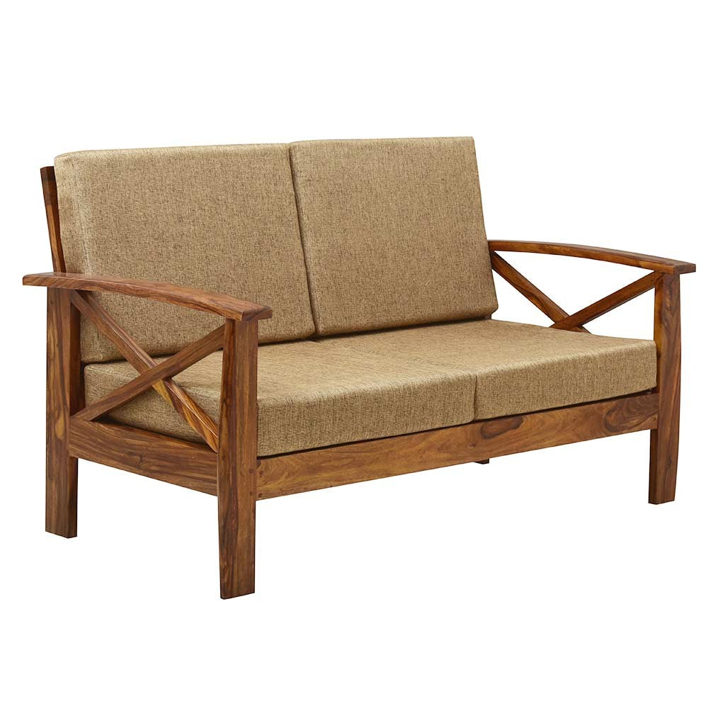 Laylah Sheesham Wood Cross Arm Sofa