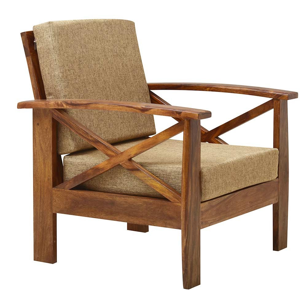 Laylah Sheesham Wood Cross Arm Sofa