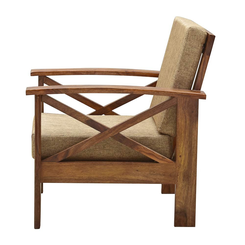 Laylah Sheesham Wood Cross Arm Sofa