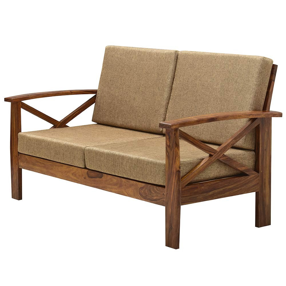 Laylah Sheesham Wood Cross Arm Sofa