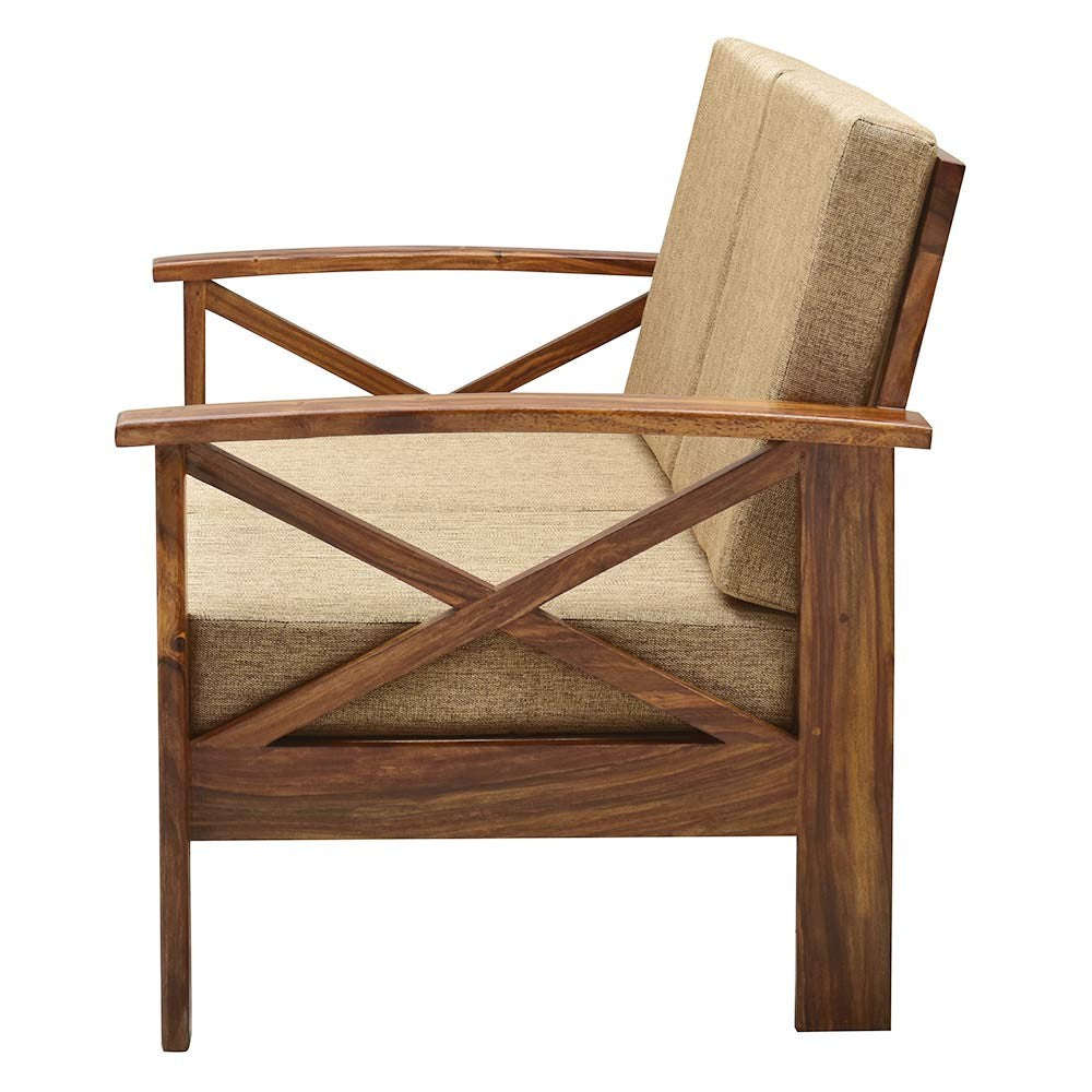 Laylah Sheesham Wood Cross Arm Sofa