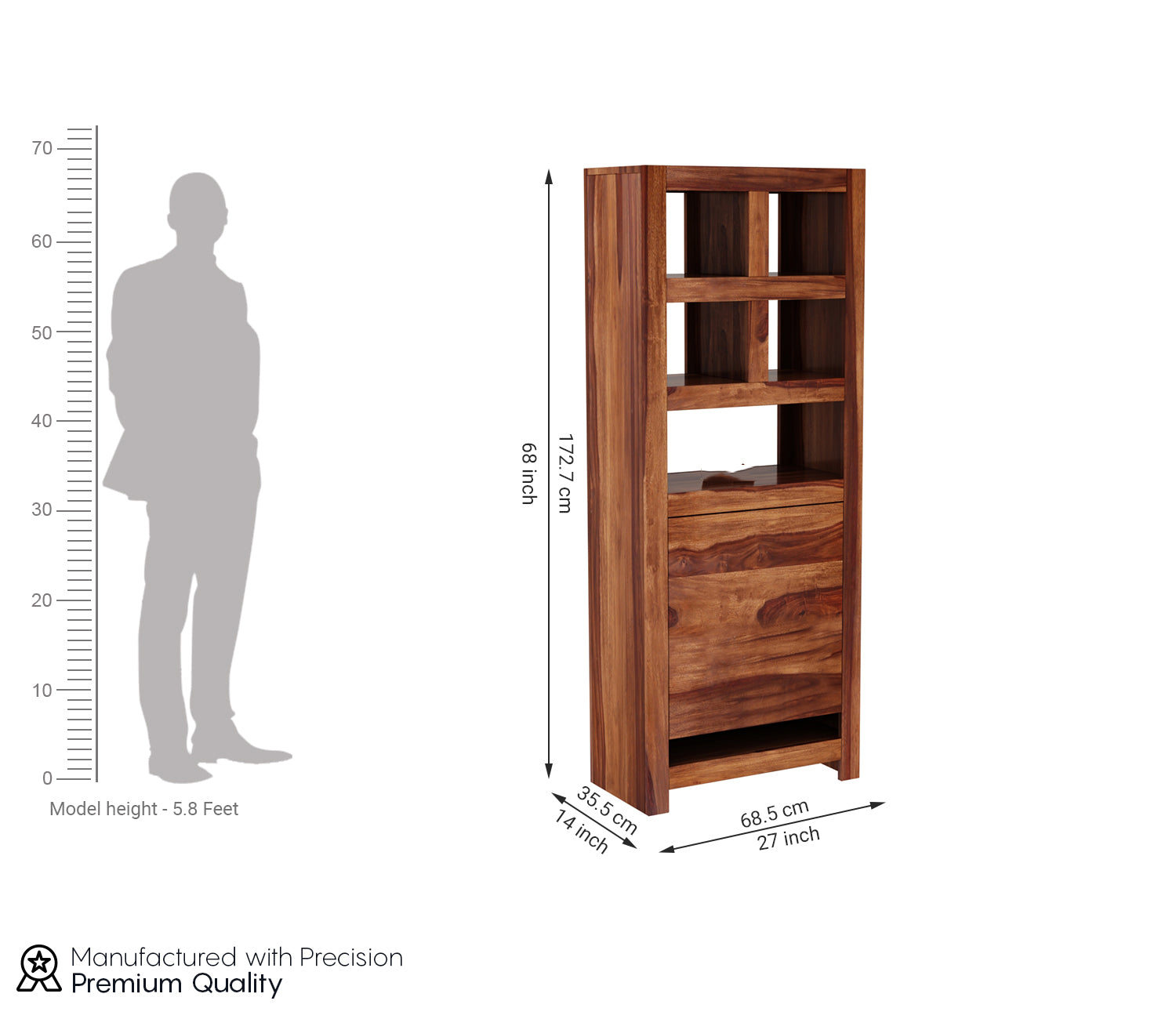 Sophia Study Table with Storage Cabinet and Shelves