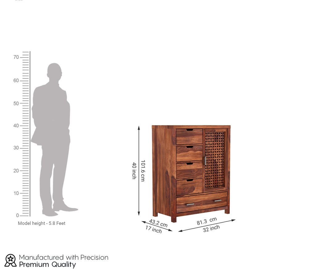 Cruz 5-Drawer Wooden Chest Of Drawers