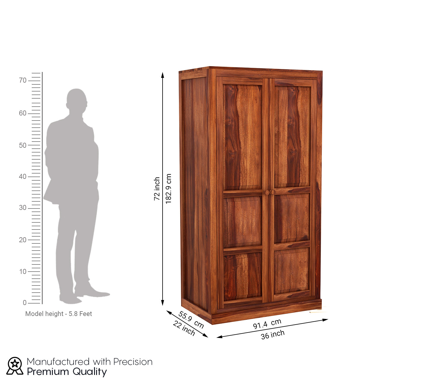 Saint 2 Door Multi Utility Wardrobe