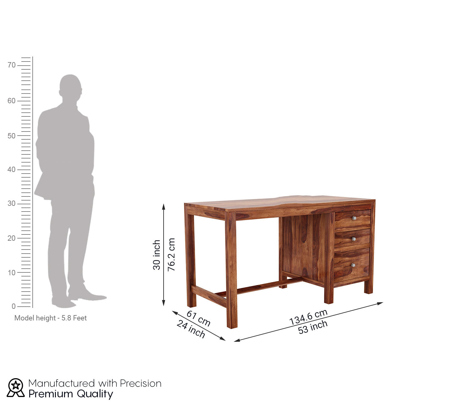 Riley Study Table With Three Drawers