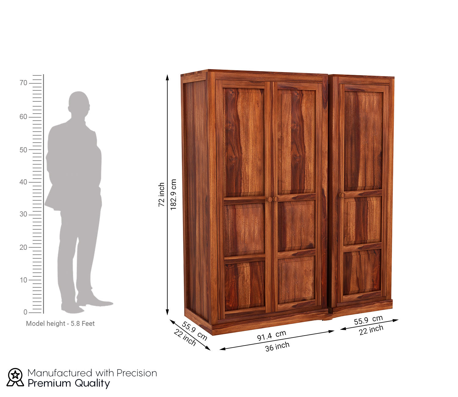 Cody 3 Door Multi Utility Wardrobe