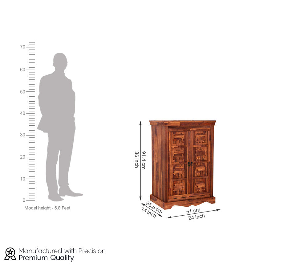 Kairo Small Sheesham Wood Cabinet and Sideboard