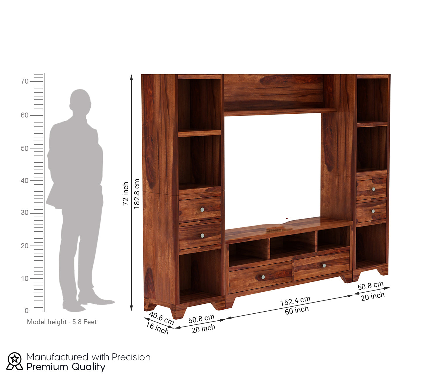 Lucian Sheesham Wood Tv Entertainment Unit