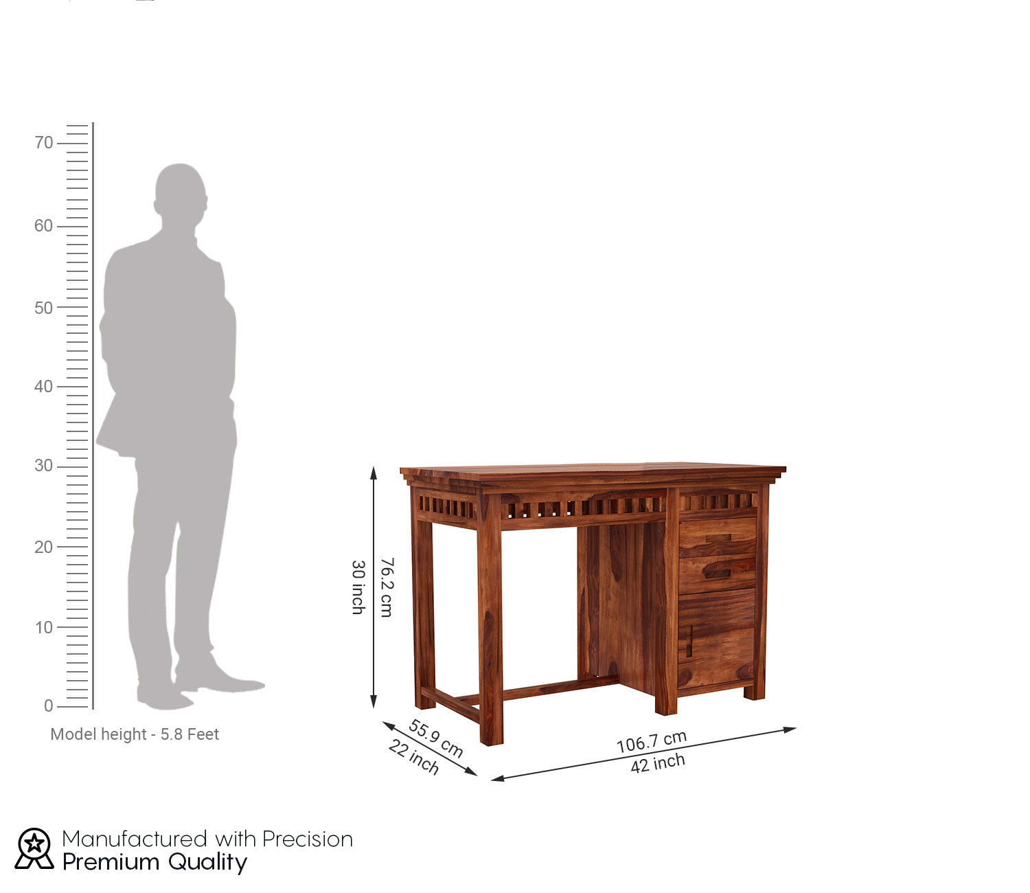 Willow Study Table with Pull Out Drawers and Cabinet