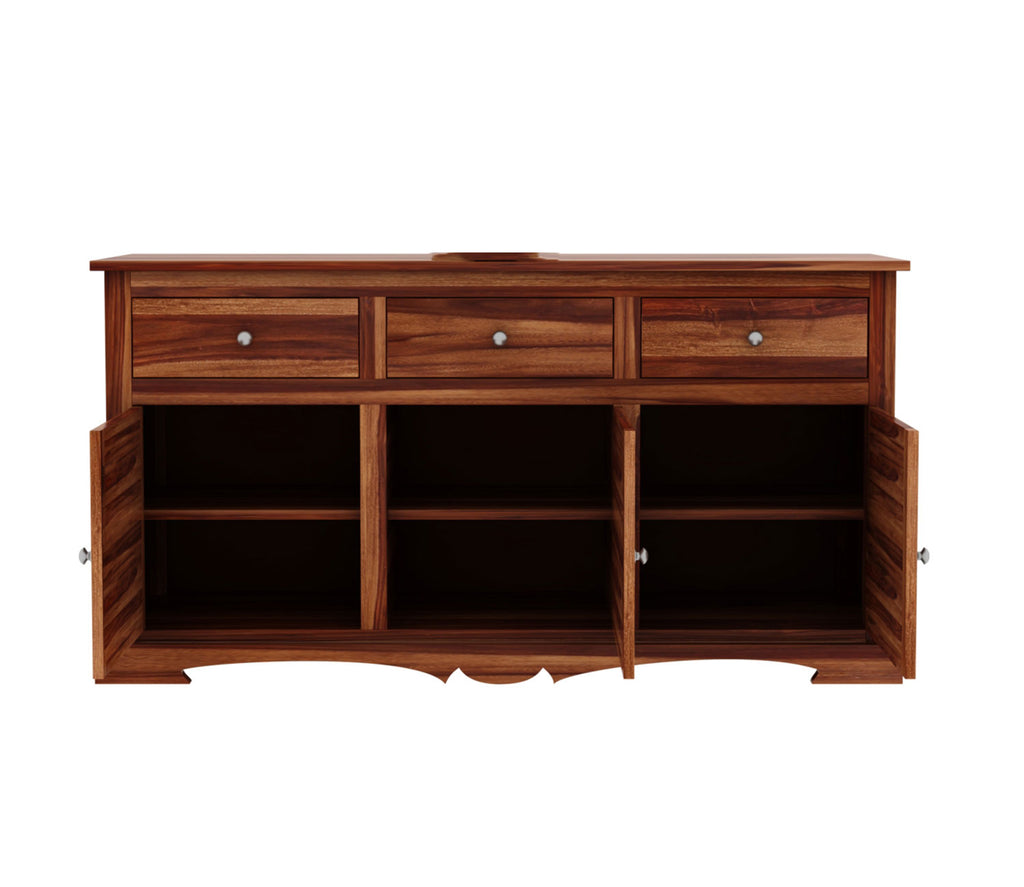 Phoenix Sheesham Wood Storage Cabinet Sideboard With Three Drawers