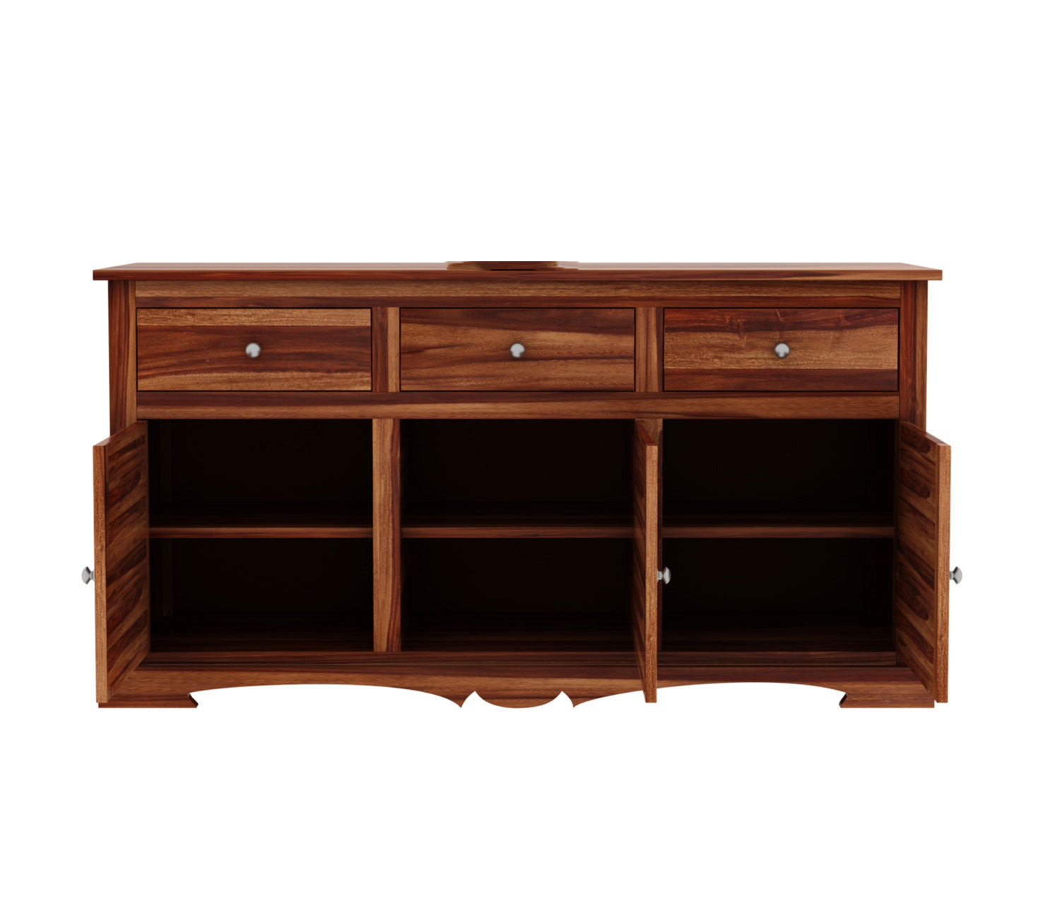 Phoenix Sheesham Wood Storage Cabinet Sideboard With Three Drawers