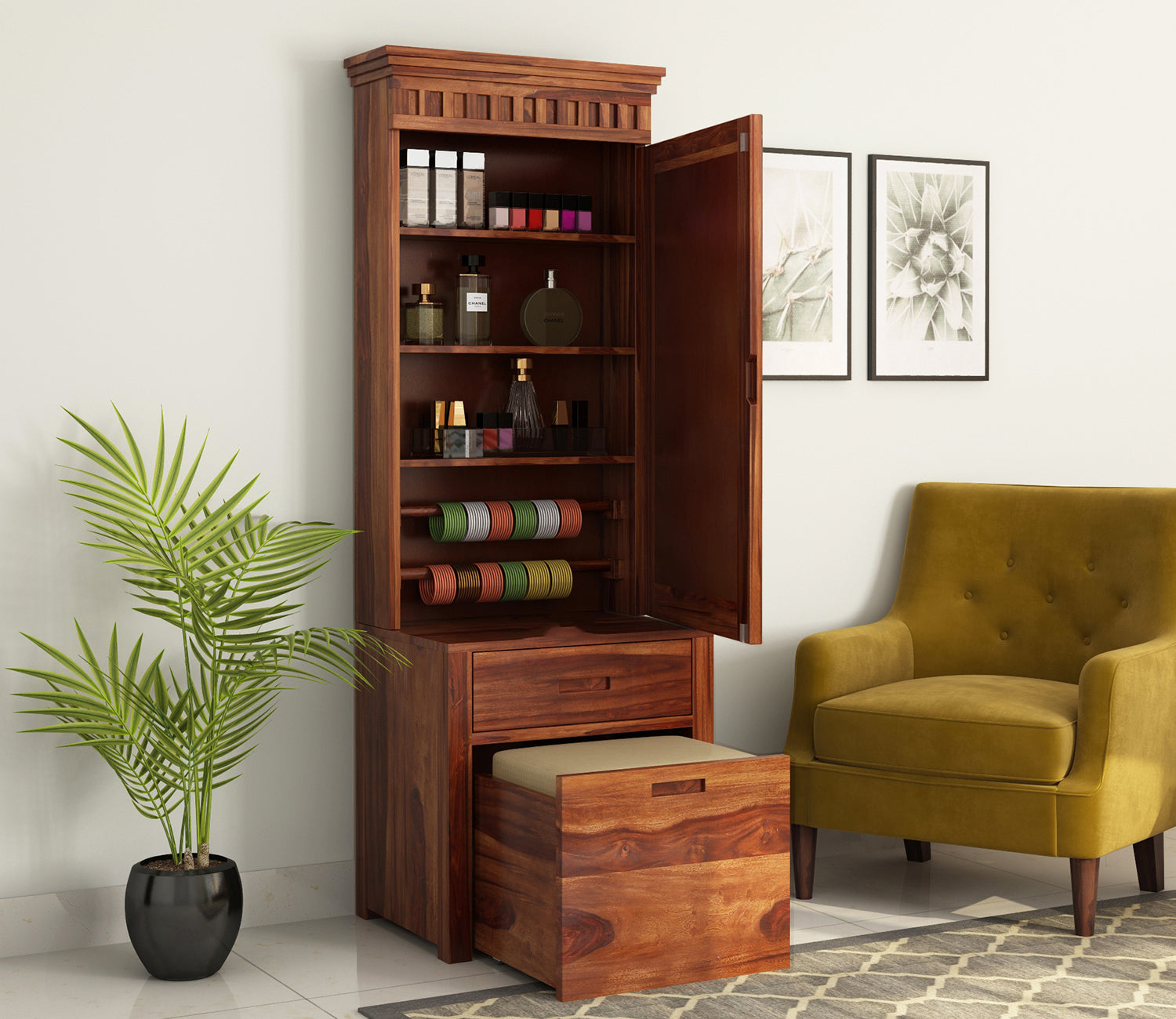 Julius Dressing Table With Storage Stool
