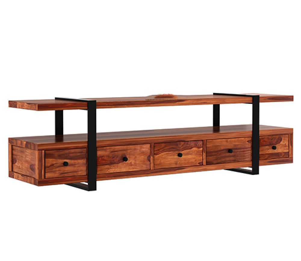 Rodrigo Sheesham Wood Tv Unit with Five Pull Out Drawers
